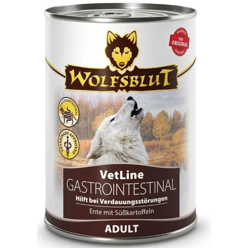 Wolfsblut VetLine Gastrointestinal Hunde-Nassfutter, Ente mit Süsskartoffel (6x395g)