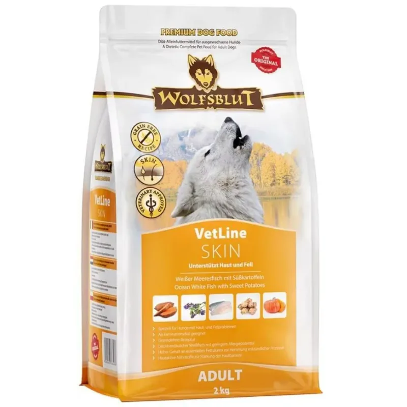 WOLFSBLUT Adult VetLine Skin, Weißer Meeresfisch 2 kg