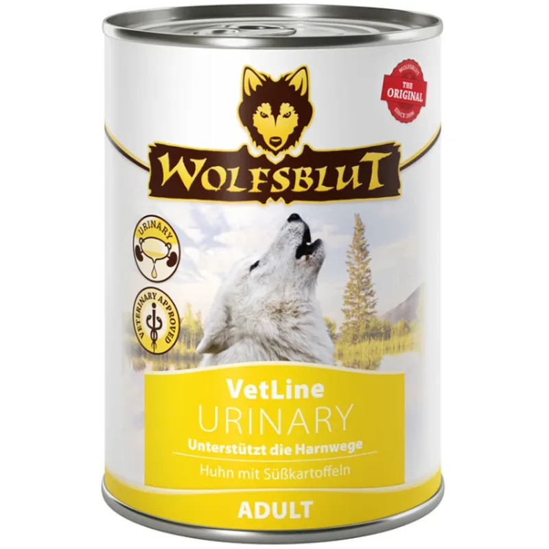 Wolfsblut VetLine Urinary Hunde-Nassfutter, Huhn mit Süsskartoffel (6x395g)