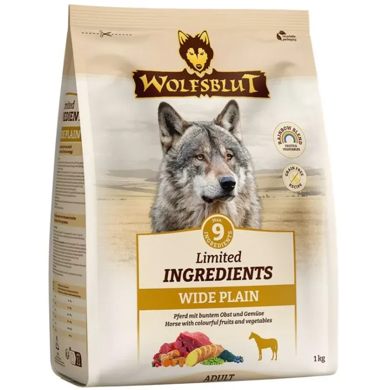 WOLFSBLUT Limited Ingredients Trockenfutter Hund, Adult, Wide Plain 1 kg