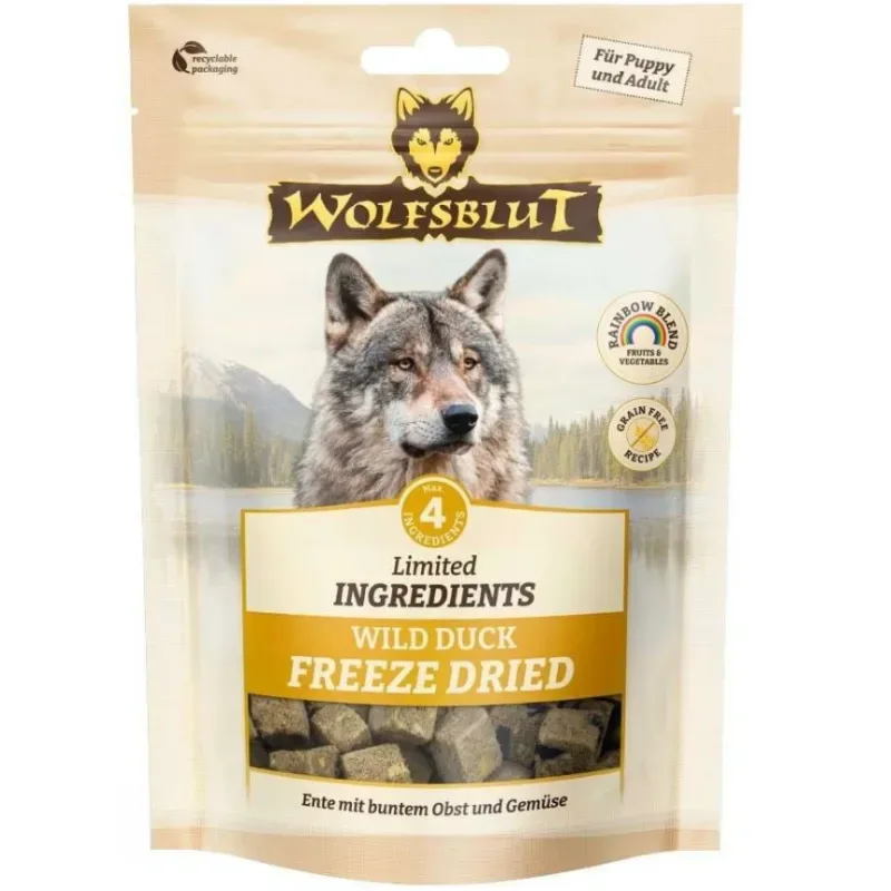 Wolfsblut Limited Ingredients Freeze Dried Wild Duck, Snacks für Hunde (7x40g)