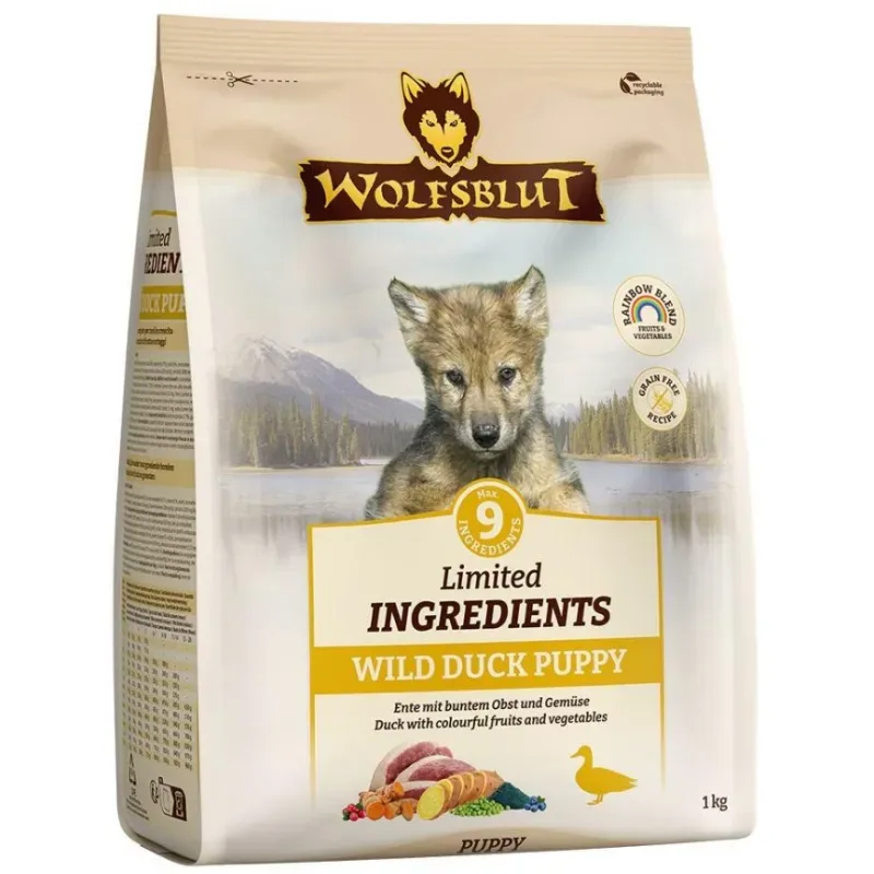 WOLFSBLUT Limited Ingredients Trockenfutter Hund, Puppy, Wild Duck 1 kg