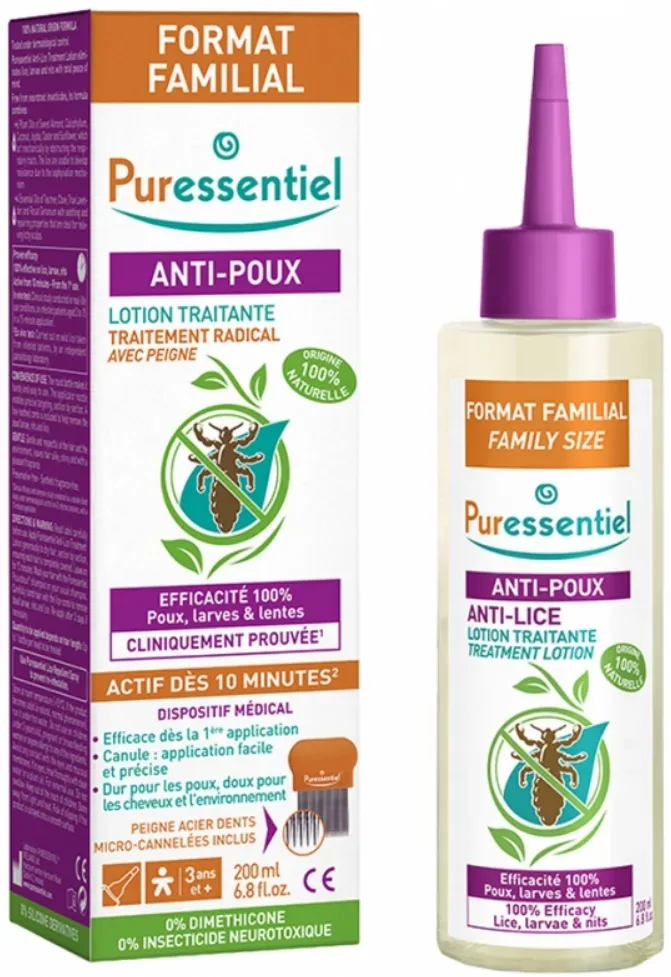 PURESSENTIEL Anti-L&auml;use&nbsp;Lotion mit Kamm 200 ml