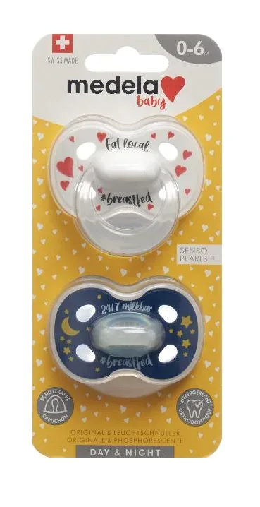 Medela Baby Schnuller Day & Night Unisex 0-6 Monate (2 Stk)
