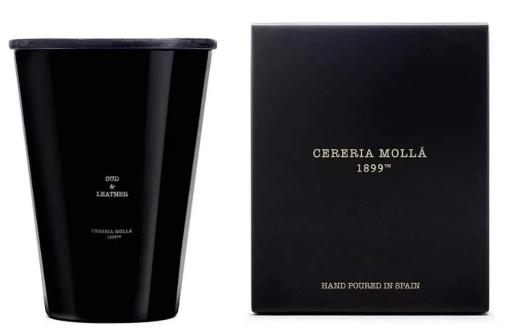 Cereria Mollá Premium Candle XXL Oud & Leather 4-Docht-Duftkerze (3.5kg)