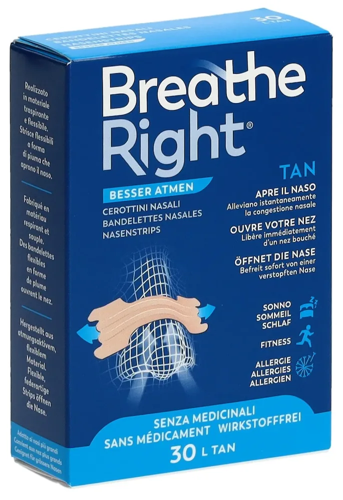 Breath Right Nasenpflaster TAN, Grösse L (30 Stk)