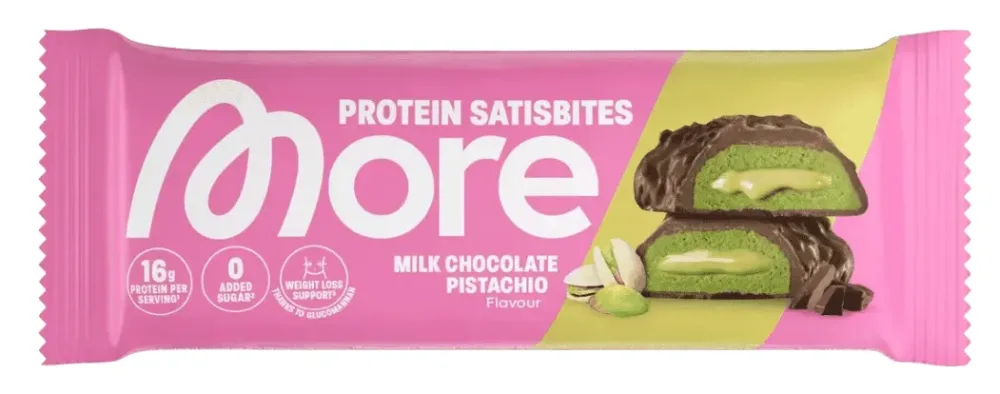 More Nutrition Protein Satisbites Milk Chocolate Pistachio (50g)