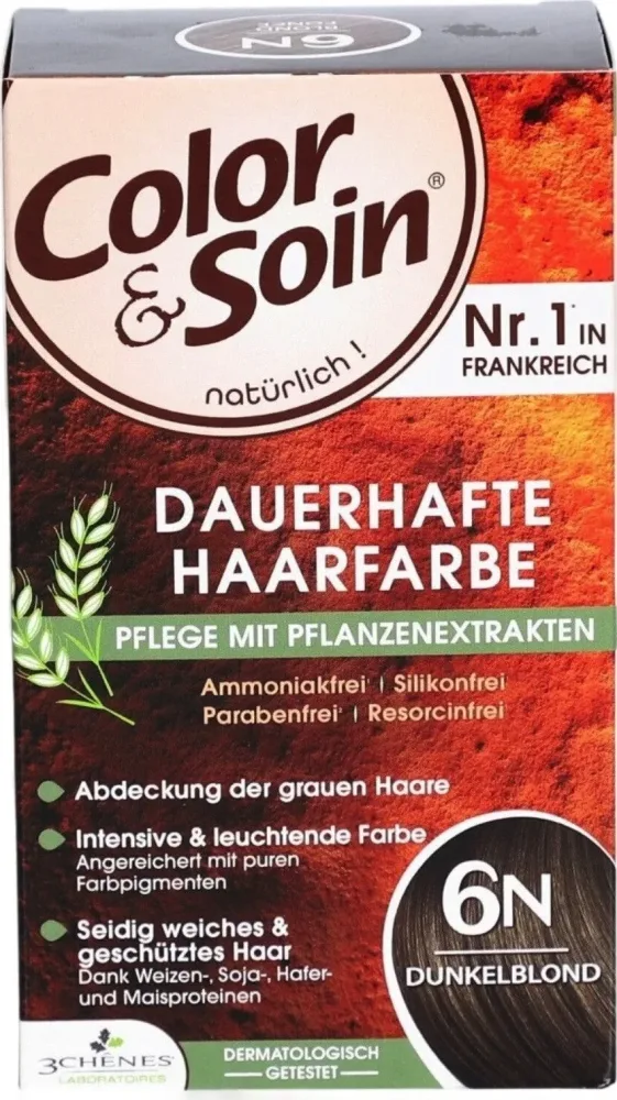 Color & Soin - Coloration permanente 6N Blond Foncé, 135 ml