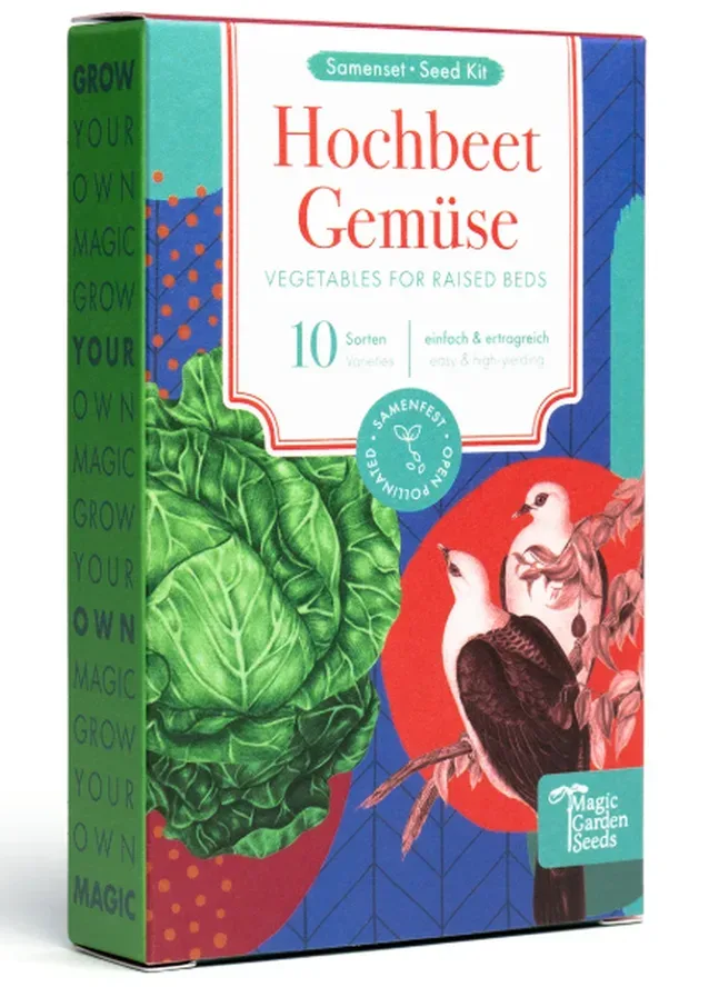 Magic Garden Seeds Saatgut Hochbeet-Gemüse, 10 samenfeste Gemüsesorten (1 Stk)