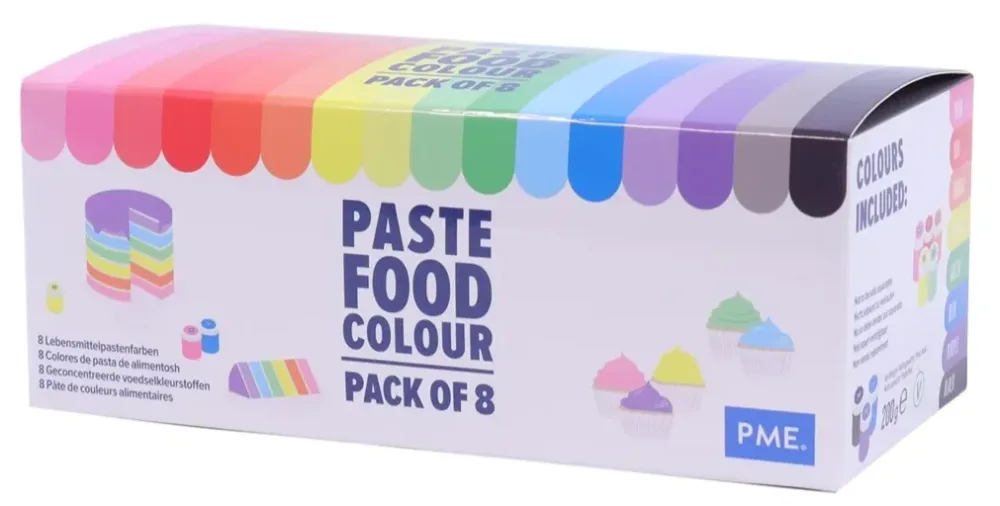 PME CAKE Pasten-Set Lebensmittelfarbe (8x25g)