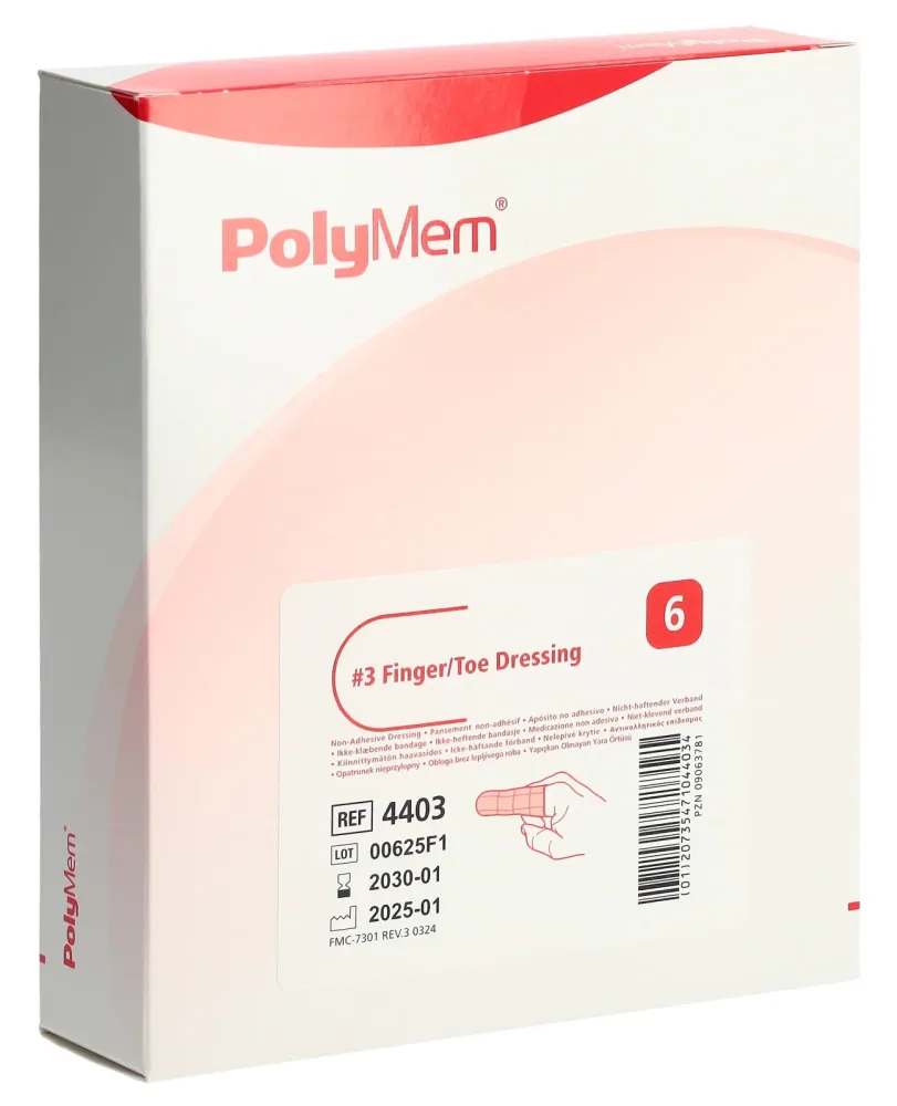 PolyMem Finger/Toe Dressing L Box 6 Stk
