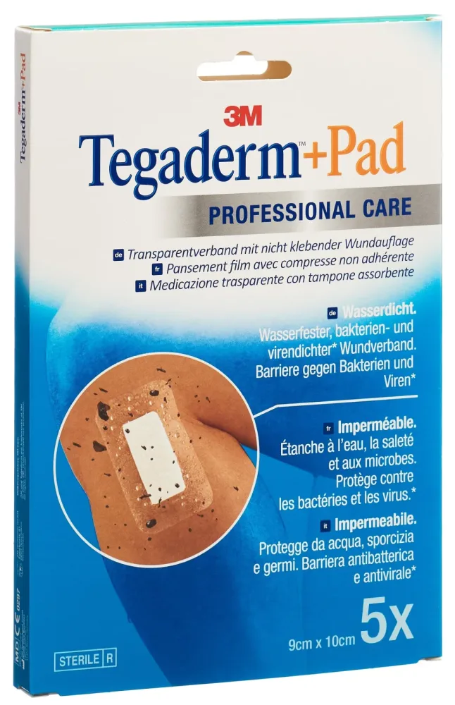 3M TEGADERM+PAD 9x10cm Wundkissen 4.5x6cm (n) 5 Stück