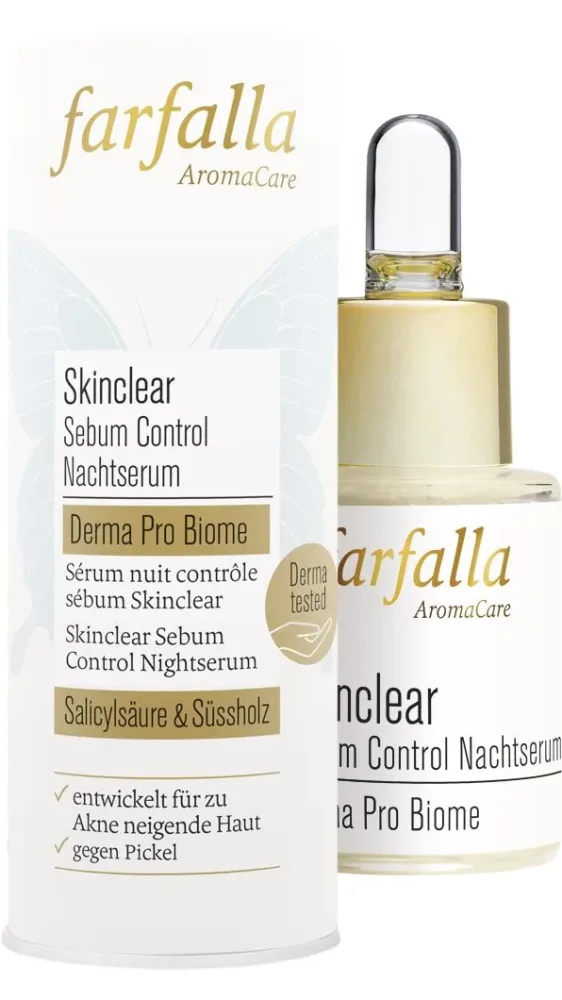 farfalla - SkinclearSebumControlNachtserum,DermaProBiome, 15 ml