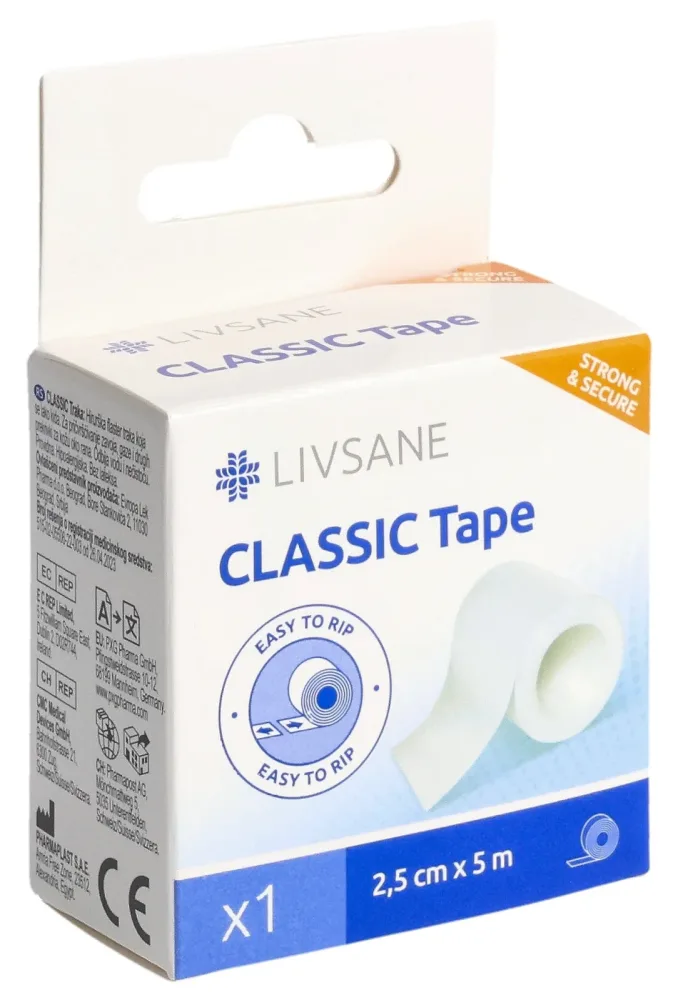 Livsane Classic Tape: Medizinisches Klebeband 2,5 cm x 5 m