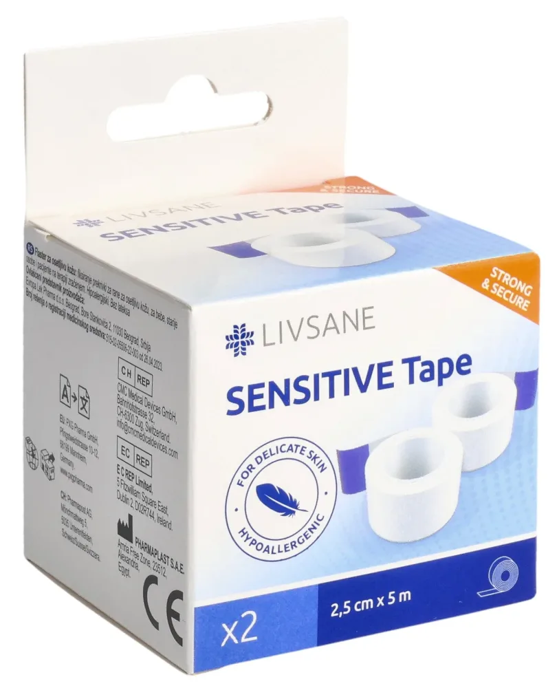 Livsane Sensitive Klebeband 2,5 cm x 5 m