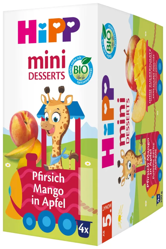 Hipp Pfirsich in Apfel (4 x 100g)