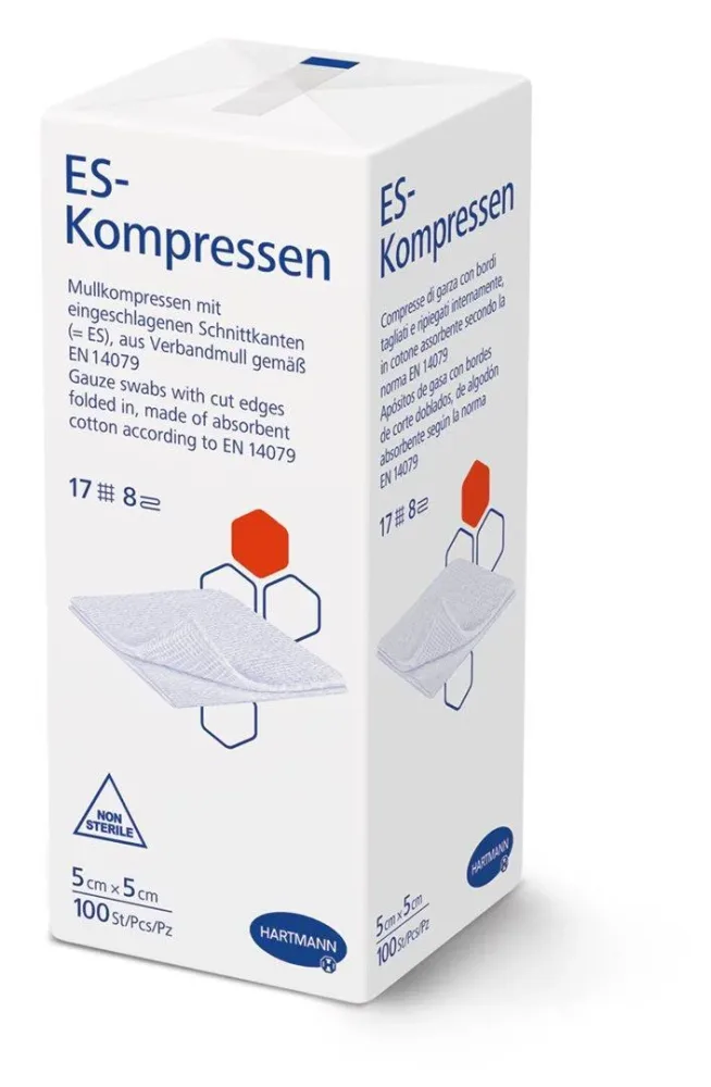 Hartmann ES-Kompresse 5x5cm 8-fach 17-fädig unsteril 100 Stk