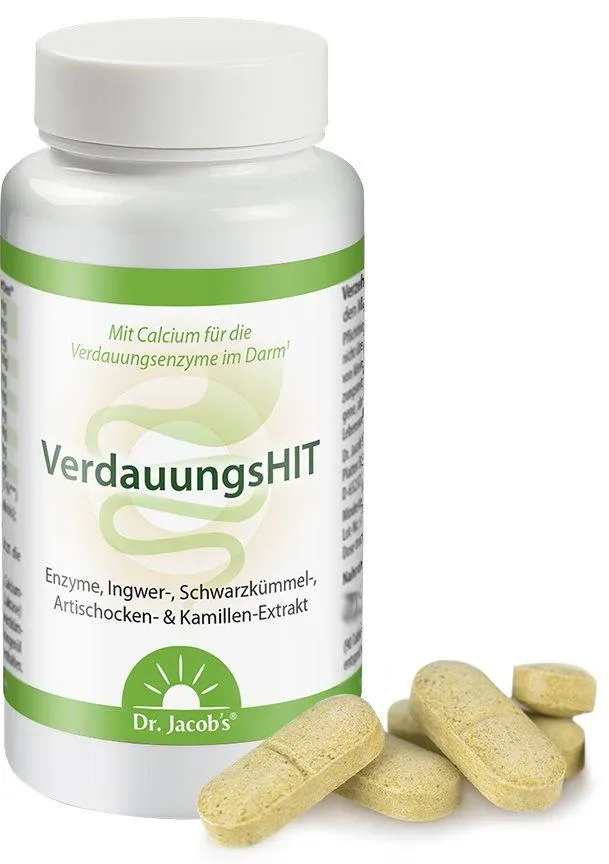 Dr.Jacob's VerdauungsHIT Enzyme Ingwer Schwarzkümmel Artischocke Kamille Moringa