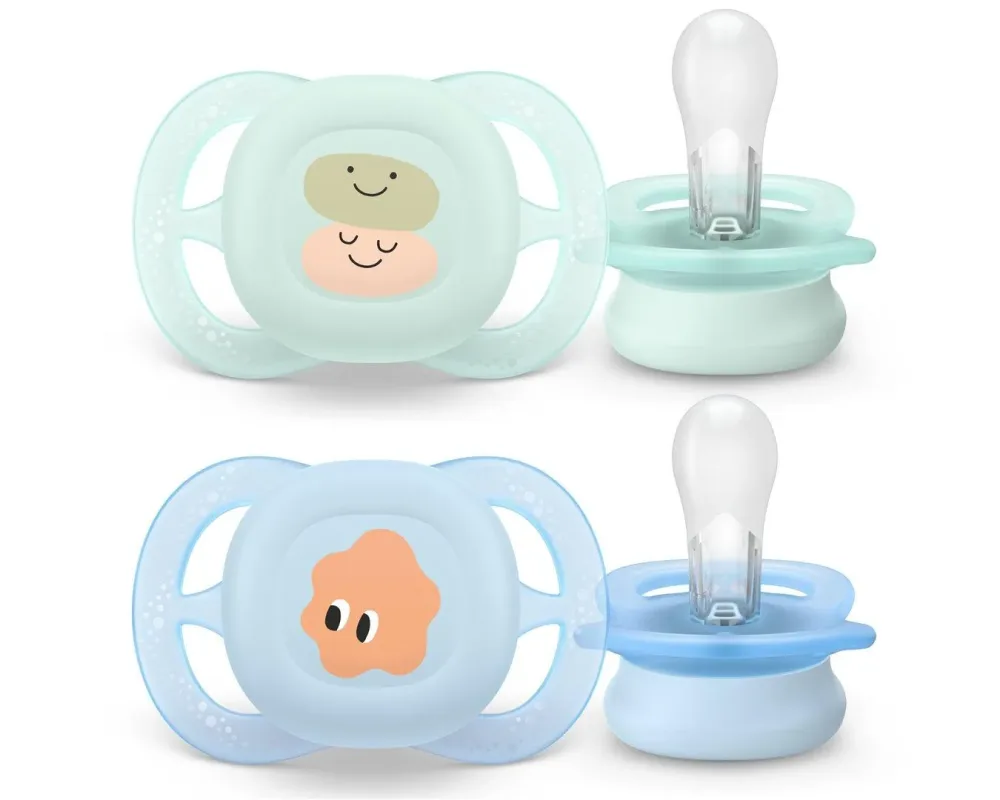 Philips Avent Ultra Start Schnuller 0-6 Monate, Grün/Blau Design