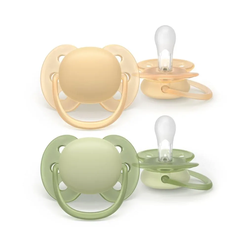Philips Avent Schnuller ultra soft 6-18 Monate Doppelpack olive/pfirsich