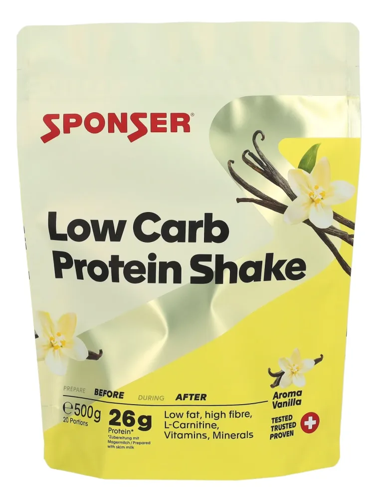 Sponser Low Carb Protein Shake Vanilla 500 g Proteinpulver Beige, Herren, Größe: 0
