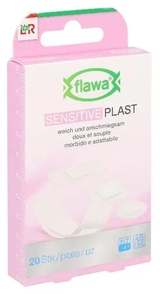 Flawa Sensitive Plast Pflasterstreifen 4 Grössen 20 Stk