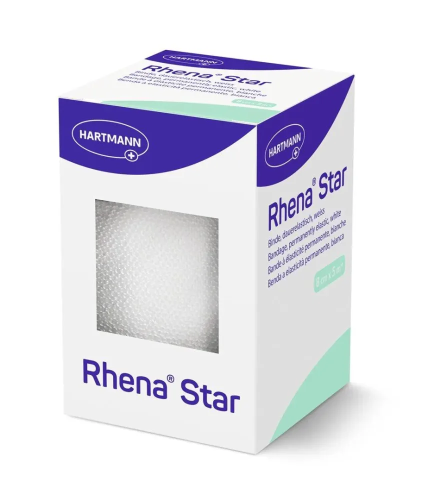 Rhena Star elastische Binde 8cm x 5m weiss (1 Stk)