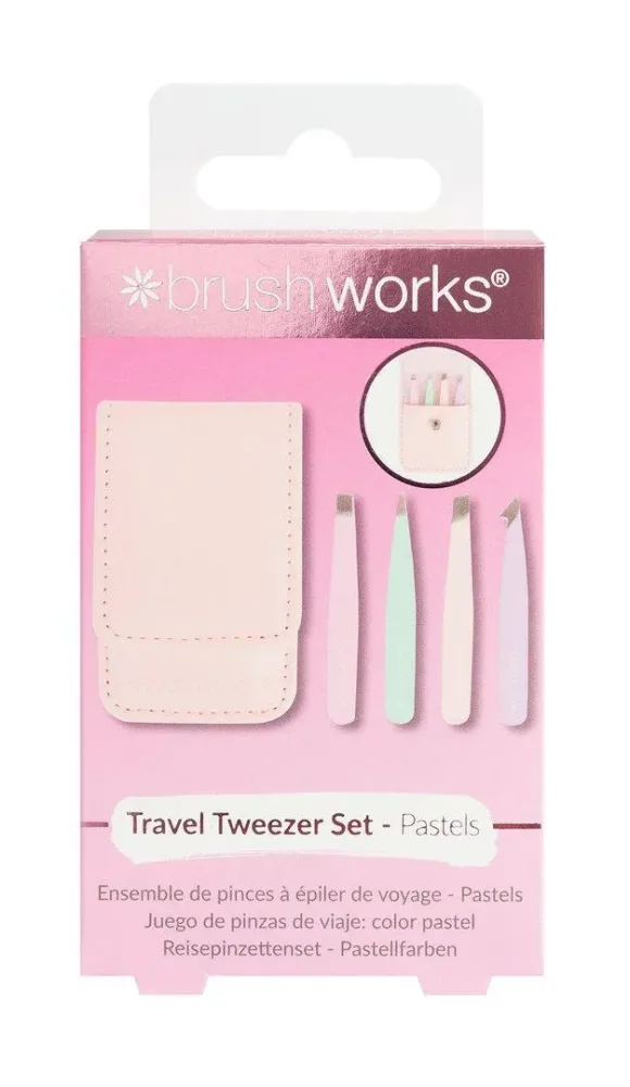 Brushworks Travel Tweezer Set Pastels 4 Stück Box