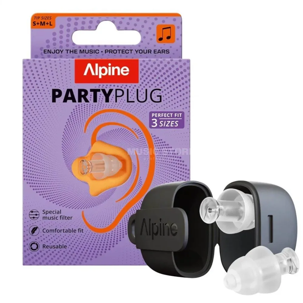 Alpine Gehörschutzstöpsel PartyPlug transparent 3 Grössen 6 Stk