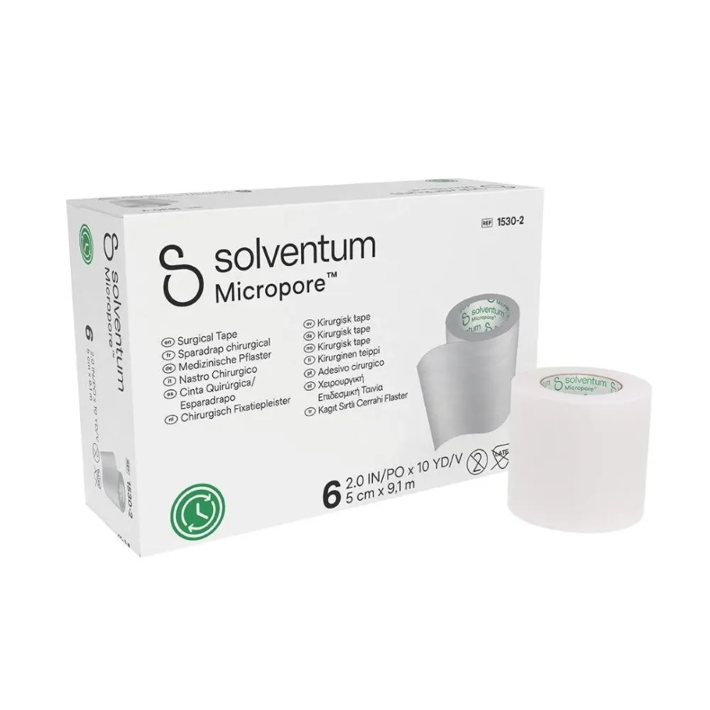 Solventum Micropore Vlies-Rollenpflaster 50mm x 9.14m weiss (6 Stk)