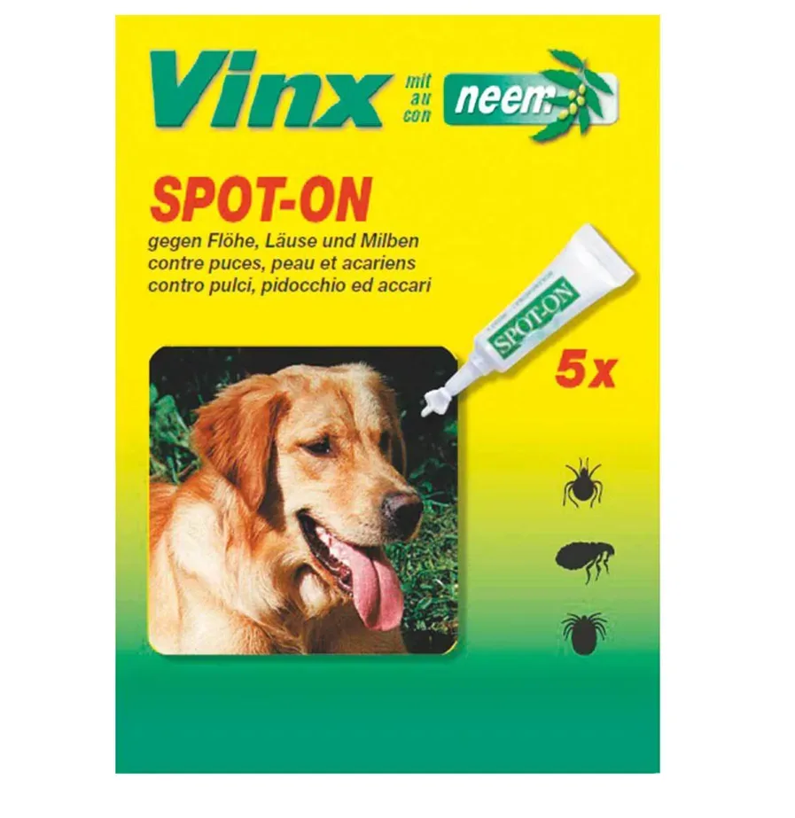 Vinx Bio Spot On Tropfen mit Neem Hund (5x1ml)