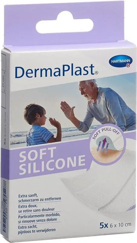 DermaPlast Soft Silicone Pflaster, 6x10cm (5 Stk)