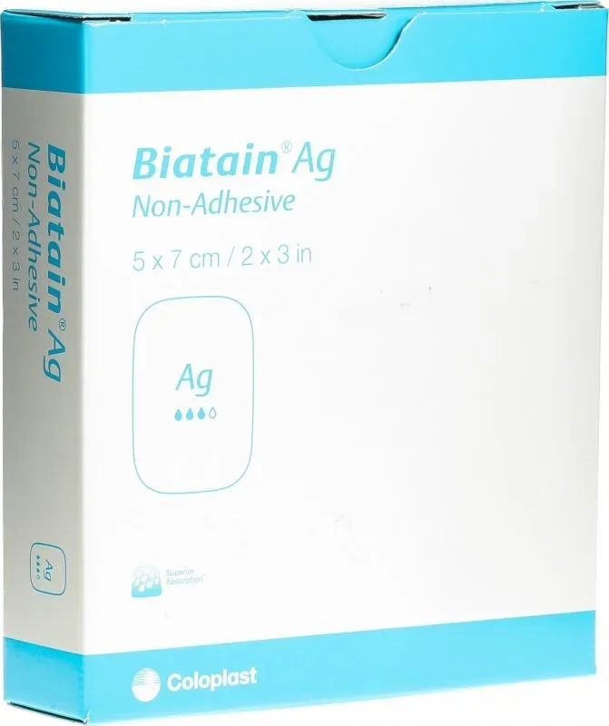 Biatain Ag Non-Adhesive 5x7cm (5 Stk)