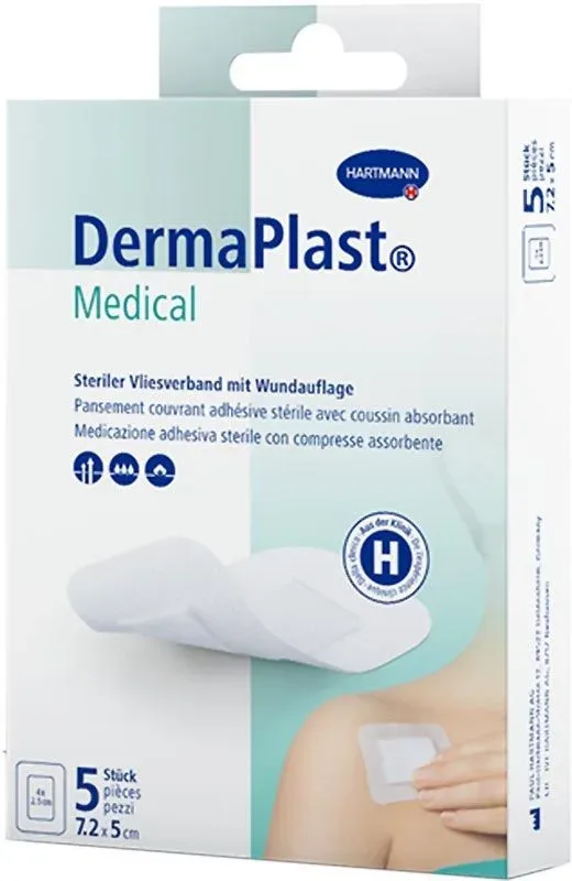DermaPlast Medical Vliesverband, 7.2x5cm (5 Stk)