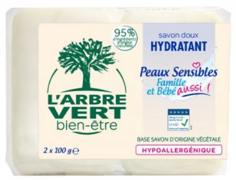 L'ARBRE VERT Öko Seife Empfindliche Haut (2x100g)