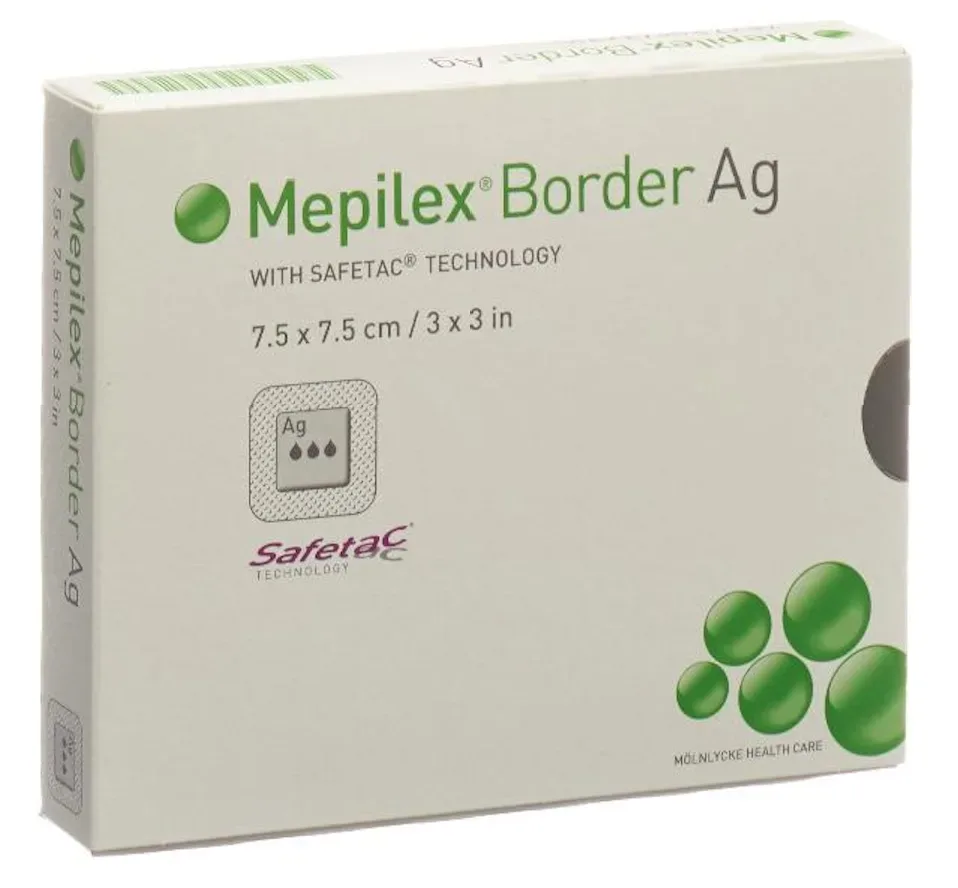 Mepilex Border Ag Schaumverband 7.5x7.5cm (5 Stk)