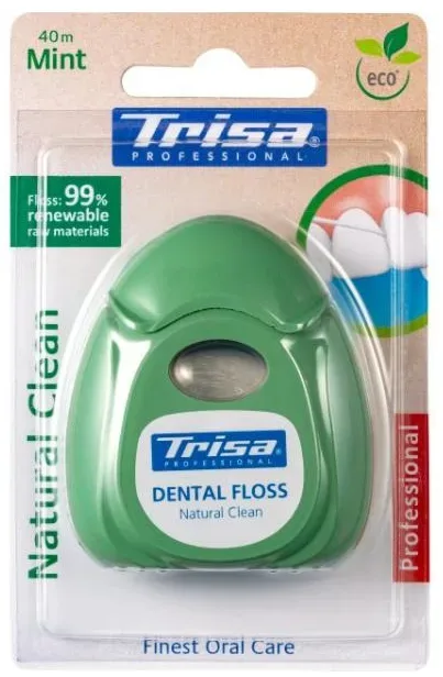 Trisa - Zahnseide Natural Clean, mint, 40m, 40M