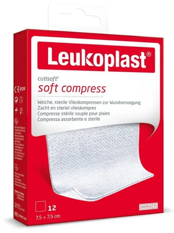 Leukoplast cutisoft soft compress, 7.5x7.5cm (12 Stk)