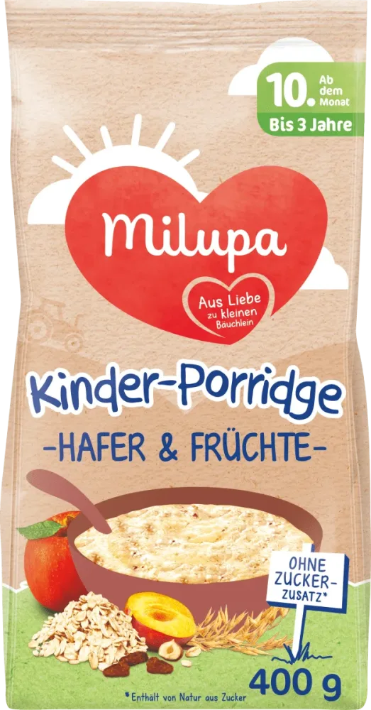 Milupa Kinder-Porridge mit Hafer und Früchten 10M (400g)