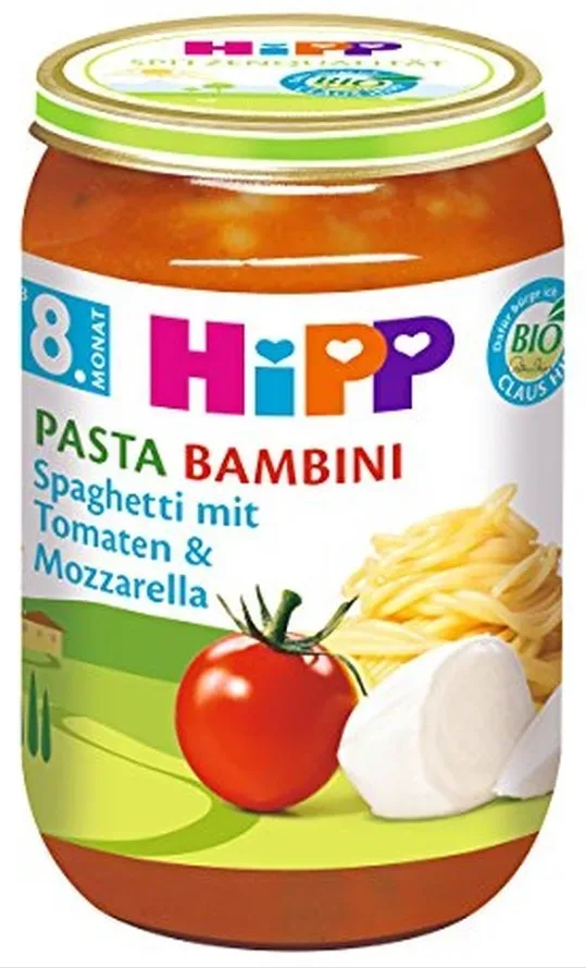 Hipp PASTA BAMBINI Spaghetti Mit Tomaten und Mozzarella (220g)