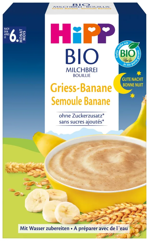 Hipp Bio Gute-Nacht Griessbrei Banane (250g)