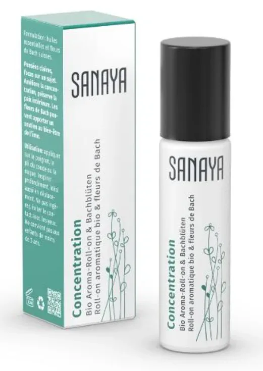 SANAYA Aroma & Bachblüten Roll-on Concentration Bio (10ml)