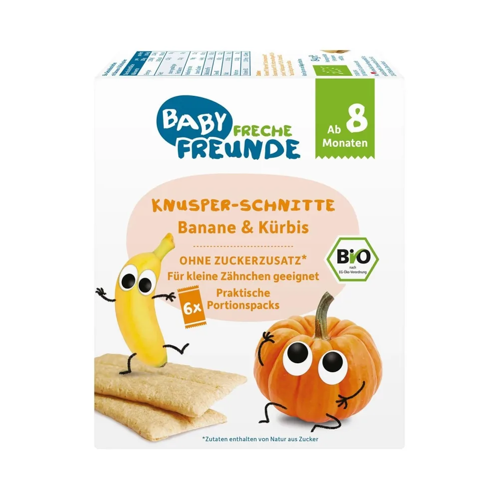 FRECHE FREUNDE Knusper-Schnitte Banane & Kürbis (84g)