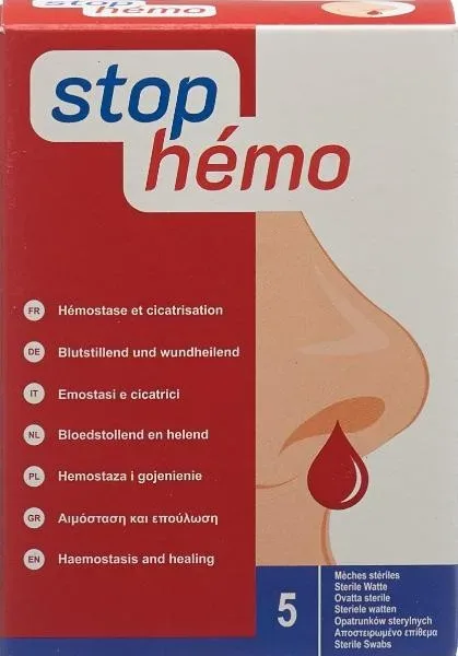 stop hémo blutstillende Watte steril (5 Stk)