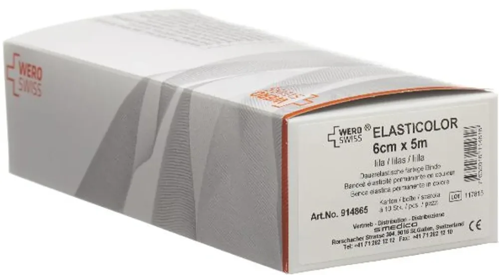 WERO SWISS Elasticolor elastische Binde 5mx6cm lila (10 Stk)