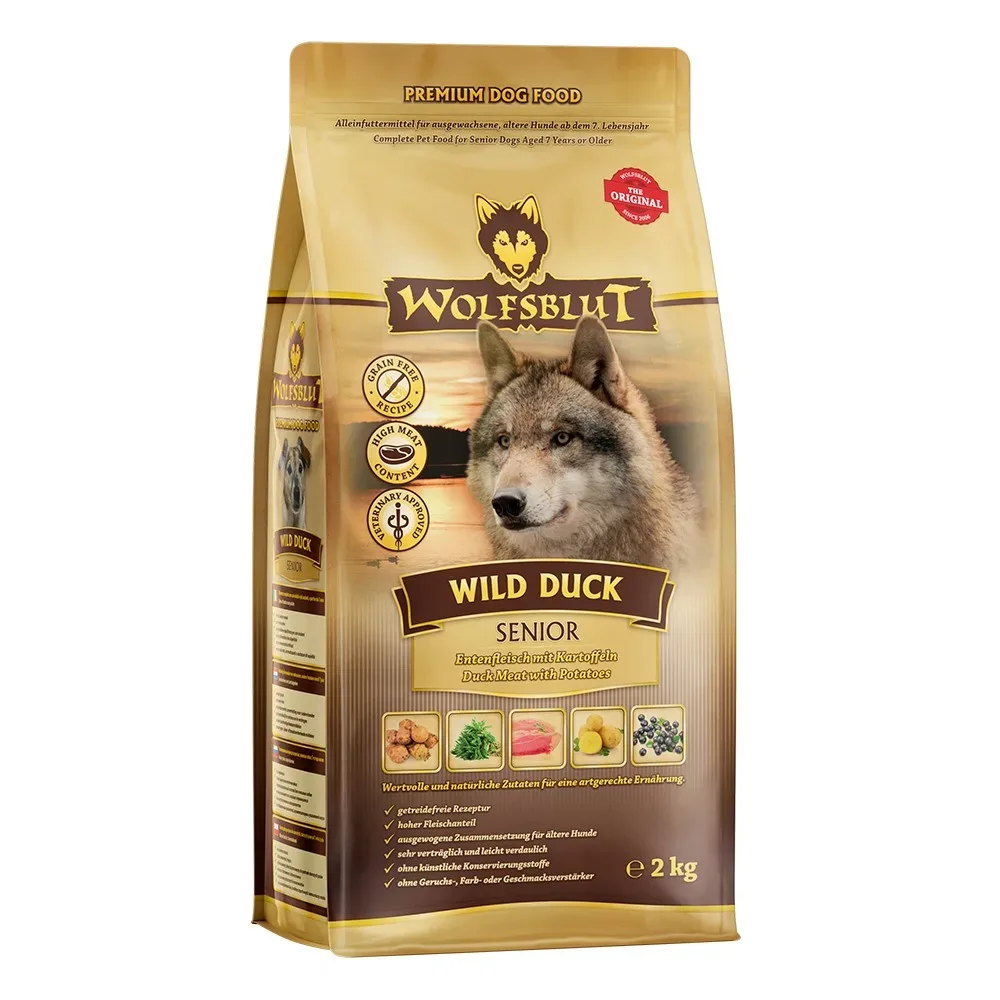 WOLFSBLUT Wild Duck Senior Entenfleisch mit Kartoffel 2 kg