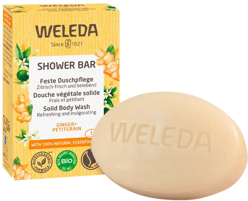 Weleda - Feste Duschpflege Ginger + Petitgrain, 75 g