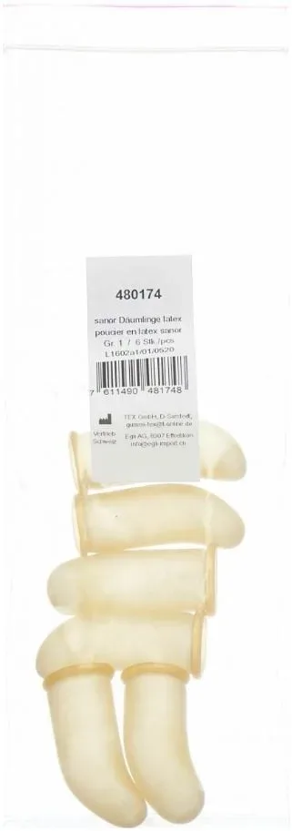 Sanor Däumling Latex Grösse 3 (6 Stk)