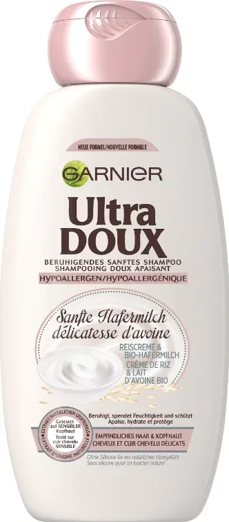 Ultra Doux Sanfte Hafermilch Shampoo, mit Reiscreme und Bio-Hafermilch