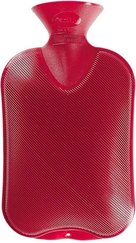fashy Wärmflasche, 2 Liter, Doppellamelle, Cranberry (1 Stk)